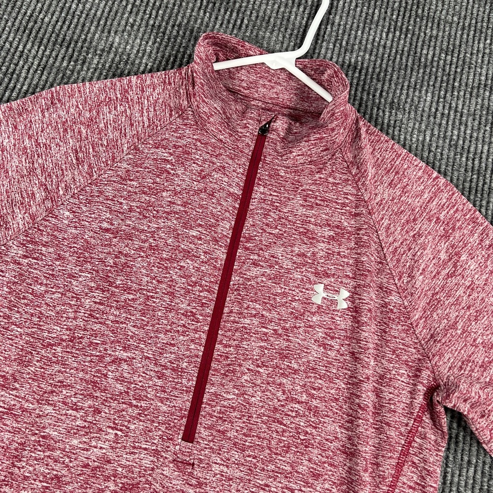Under Armour Pullover Shirt Womens Large Purple Long‎ Sleeve 1/4 Zip Mock Neck